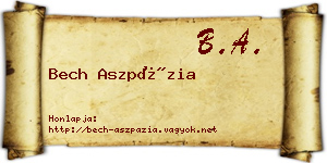 Bech Aszpázia névjegykártya